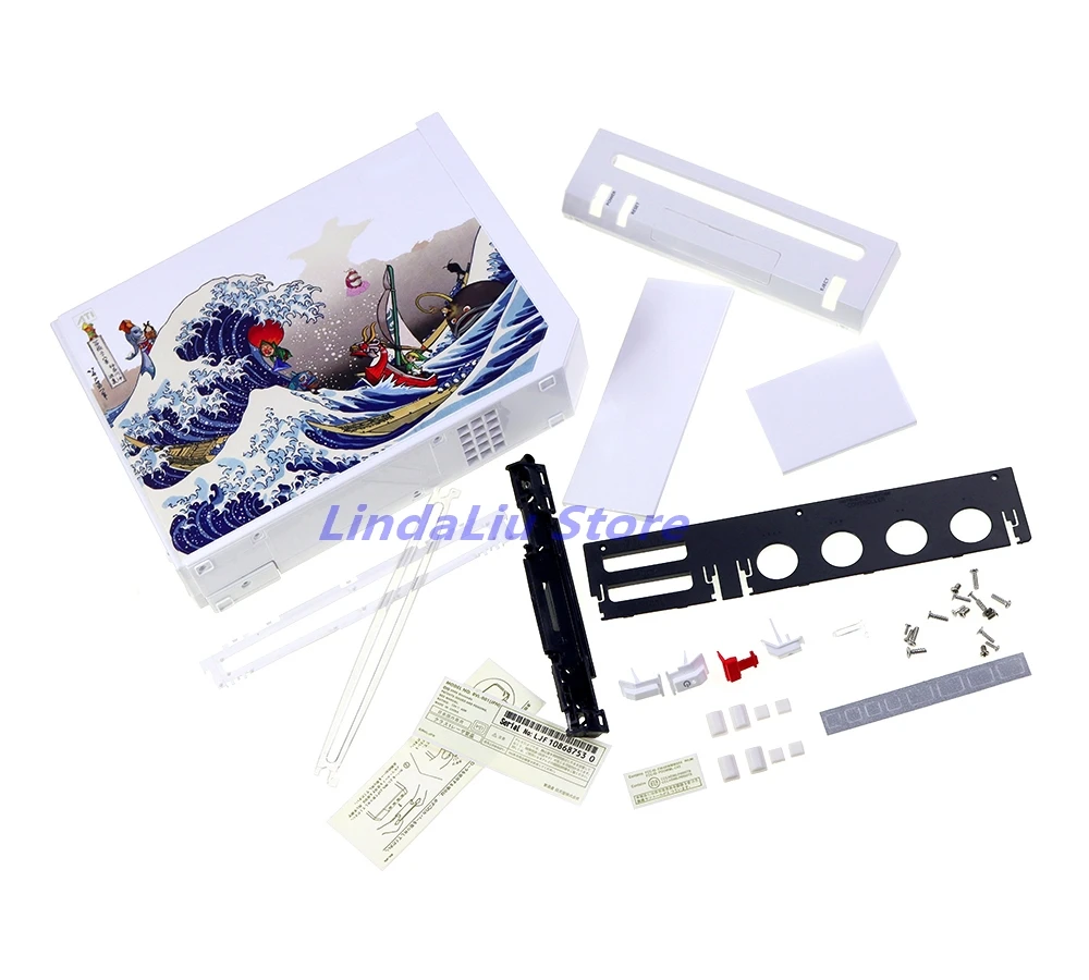 Full Set Housing Cover Case for WII Console Replacement Patterned Housing Shell With Full Retail Parts