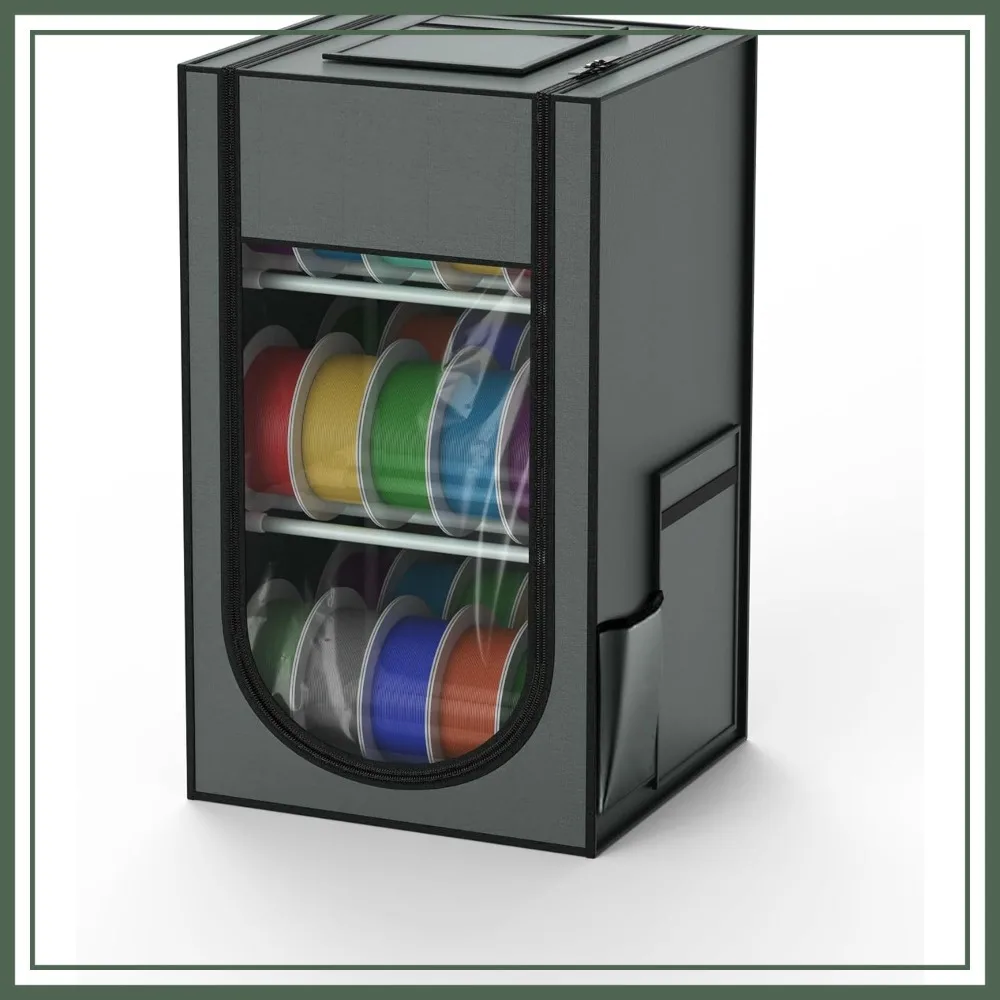 

30-Roll 3D Printer Filament Storage Box, Hard Fiber & Oxford Cloth, Waterproof Dustproof for PLA/PETG/ABS/TPU/UV Resin