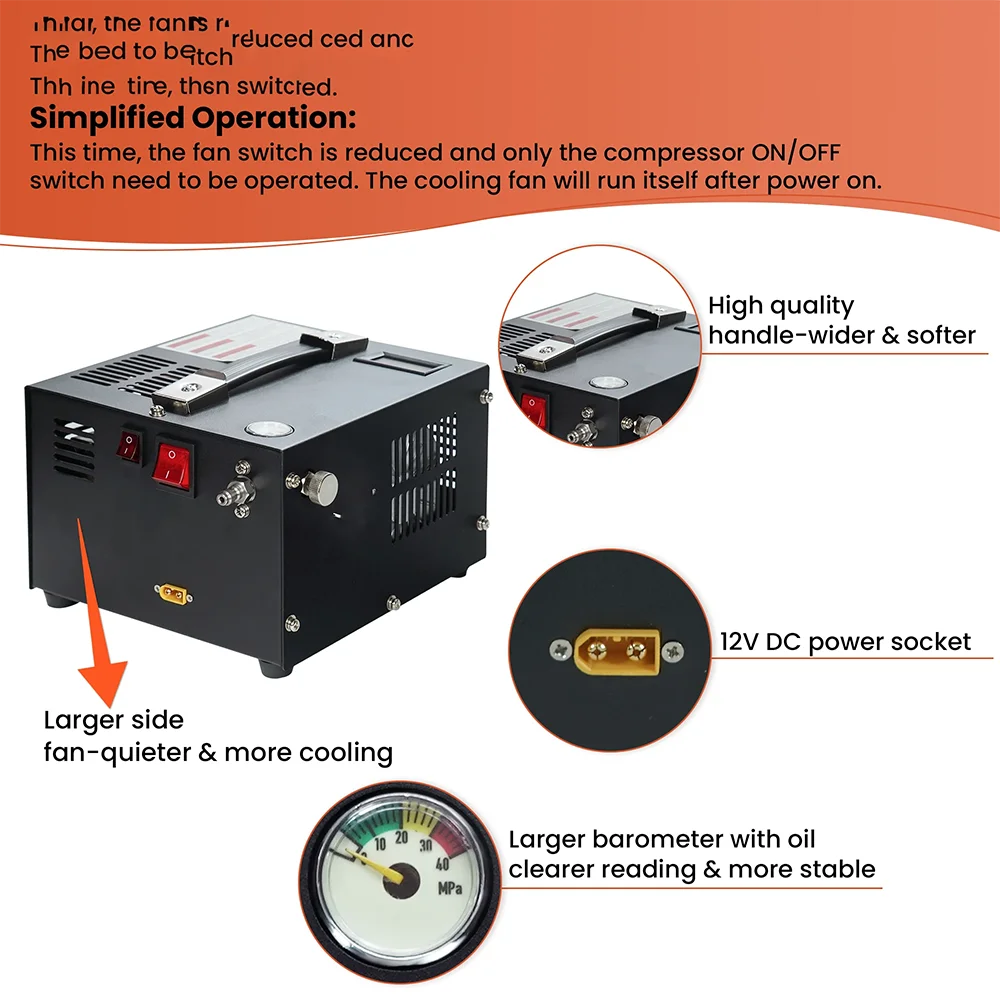 4500Psi 300Bar 12V PCP High Pressure Electric Air Compressor 30Mpa Air Compressor 220v High Pressure for Outdoor Diving