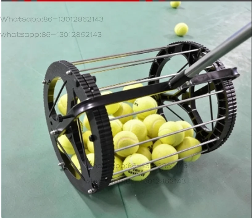 Tennis picker with multiple ball racks and automatic ball picker basket