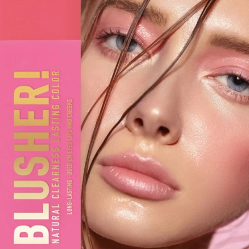 Colorido Mositure Blush Stick Rosto Rosa Creme Bochecha Blush Cosméticos 3 em 1 Tubos de Maquiagem usados em Lábios, olhos, bochechas