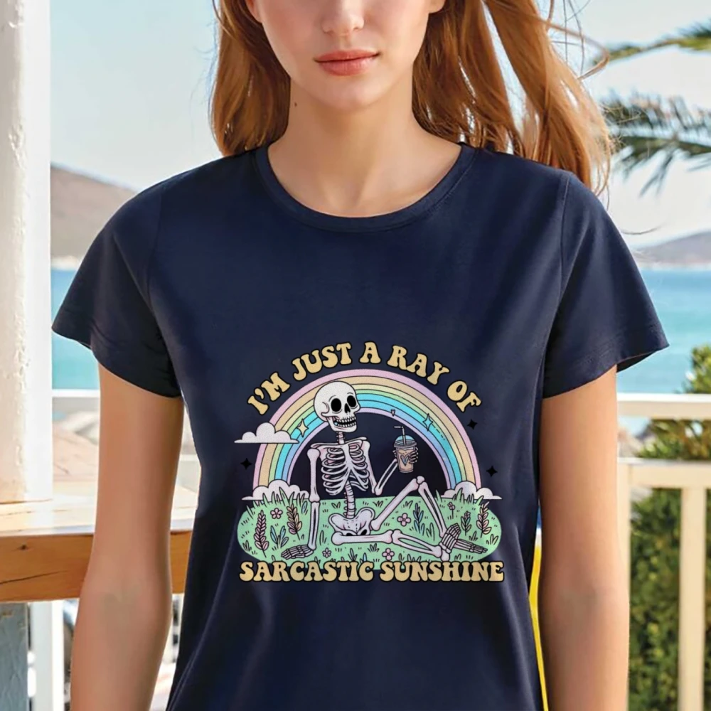 I’m Just a Ray Of Sarcastic Sunshine Shirt Funny Skull Sunshine Shirt Sunshine Lover Shirt Summer Vacation Vibes Shirt