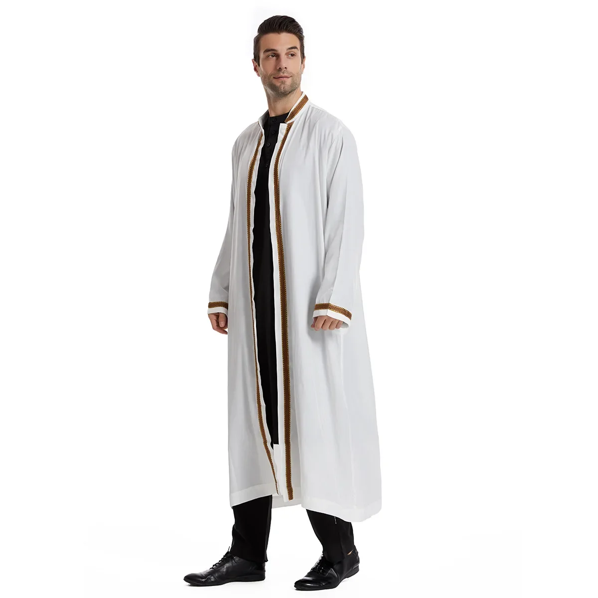 Abaya Moslim Islamitische Heren Jubba Thobe Kleding Gewaden, Kalkoen, Midden-Oosten Nieuwe Stijl Moslim Gewaden, Dubai, Uae Kleding S-XXXL