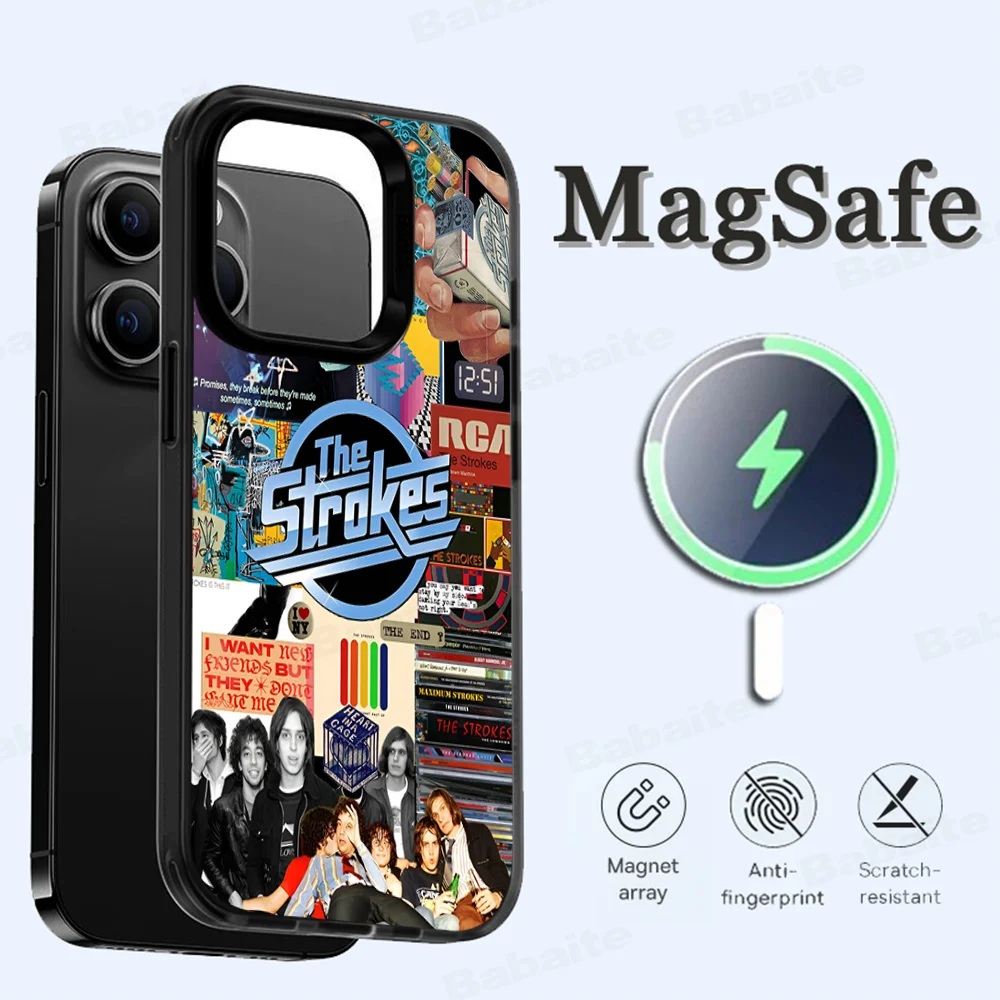 

Rock Band The S-Strokes Phone Case Magnetic Case For IPhone 16 14 13 12 11 15 Pro Max Plus For Magsafe Wireless Charge Cover