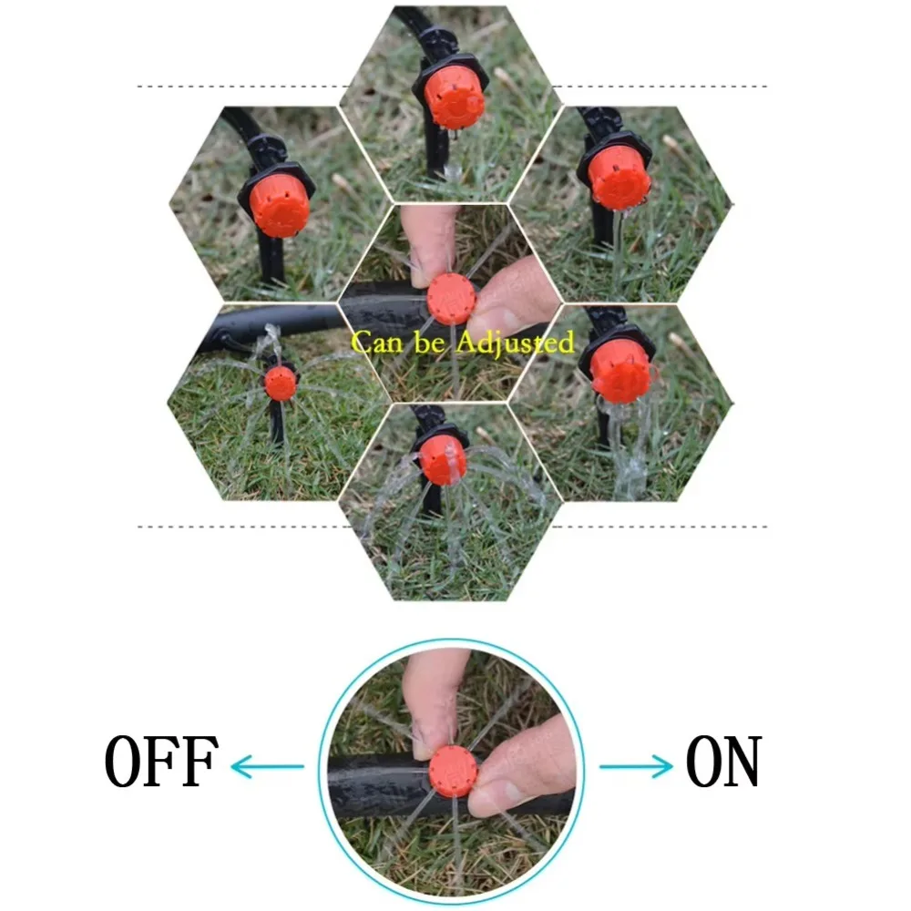 50PCS New 360 Degre Water Dropper Head Adjustable Watering Sprinklers Irrigation Garden Sprinkler Flow Head