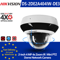 Hikvision PTZ 4MP IP Camera DS-2DE2A404IW-DE3 IR PoE Security Camera Built-in MIC 4X Optical Zoom 2.8-12MM Video Surveillance