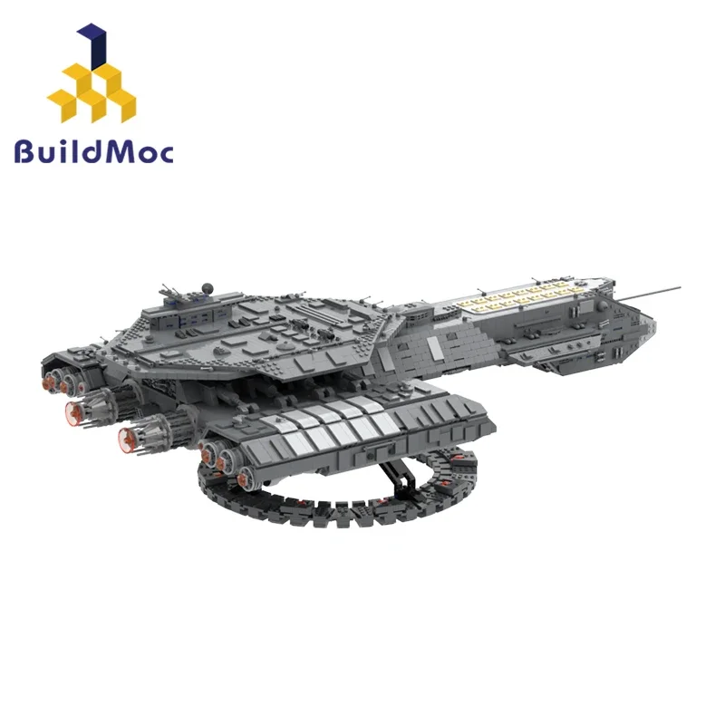 MOC Space Interstellar Stargateed SG-1 USS Daedalus Spaceships Fleet Building Blocks Transport Airship Model Display Toy For Kid