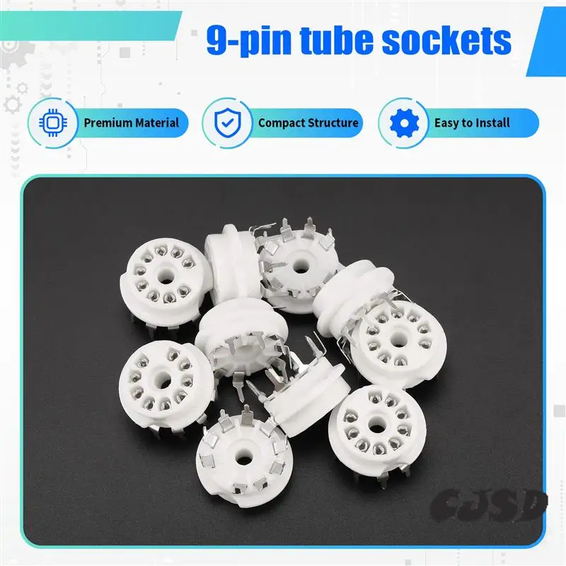 

CJSD-10PCS PCB 9Pin B9A Vacuum Tube Socket Audio HIFI DIY Amps For 12AX7 12AU7 12AT7 ECC81 ECC82 ECC83