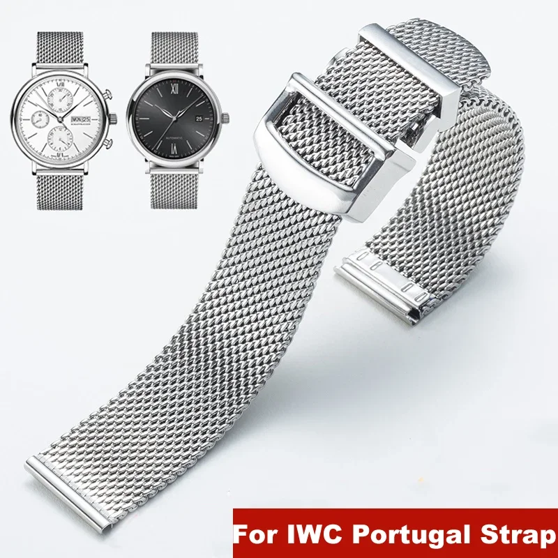 strap steel belt For IWC Omega Longines Mido Milan mesh belt original refined steel bracelet men's 20mm 22mm