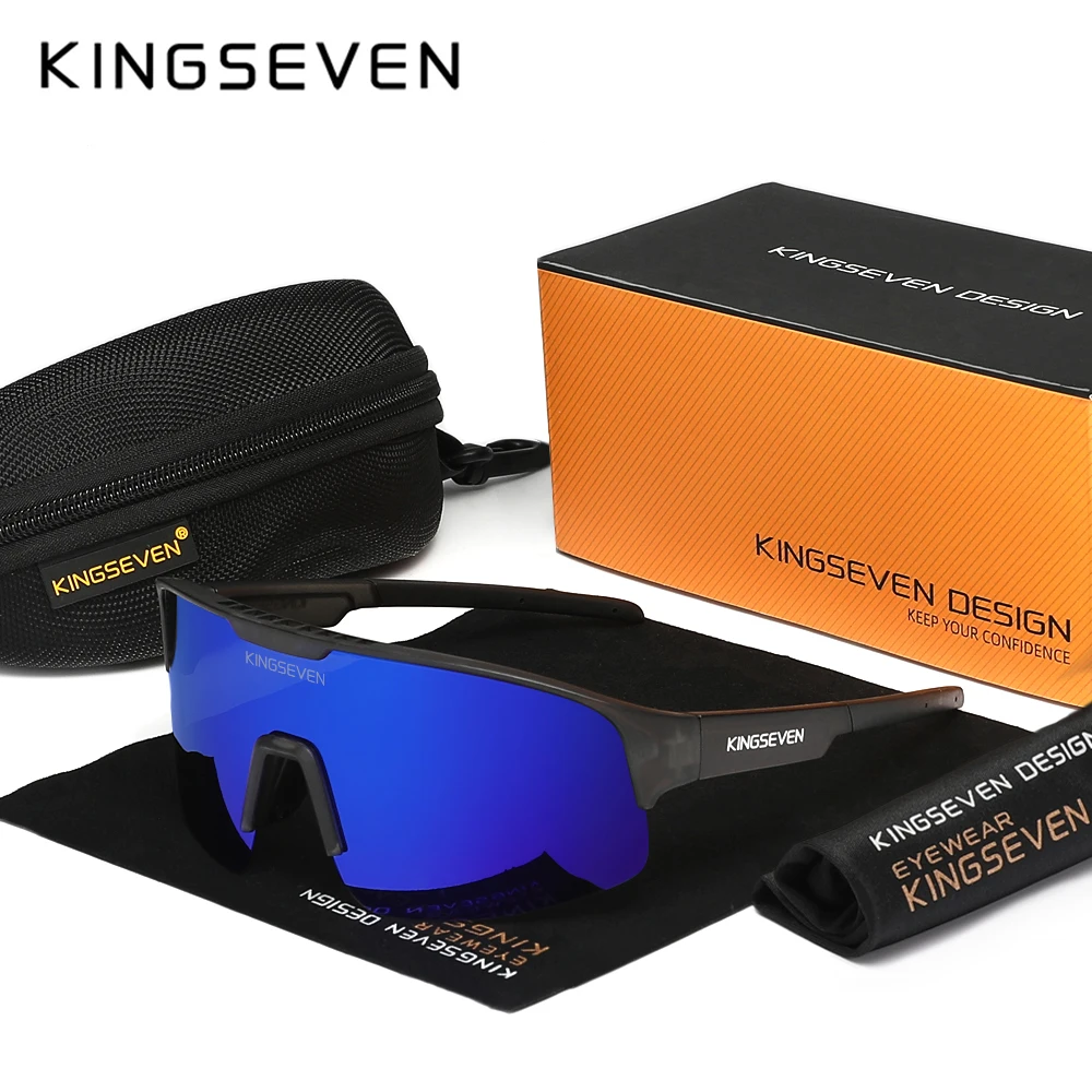 KINGSEVEN MTB الدراجات نظارات UV400 واقية نظارات شمسية رياضية الرجال النساء في الهواء الطلق القيادة الطريق تشغيل دراجة نظارات نظارات