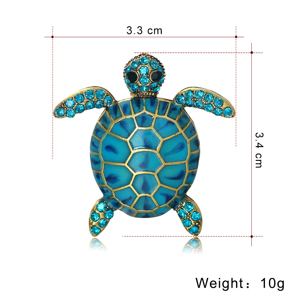 Trendy Rhinestone Enamel Turtle Brooches For Women Luxury Design Animal Casual Office Party Brooch Pins Jewelry Gift
