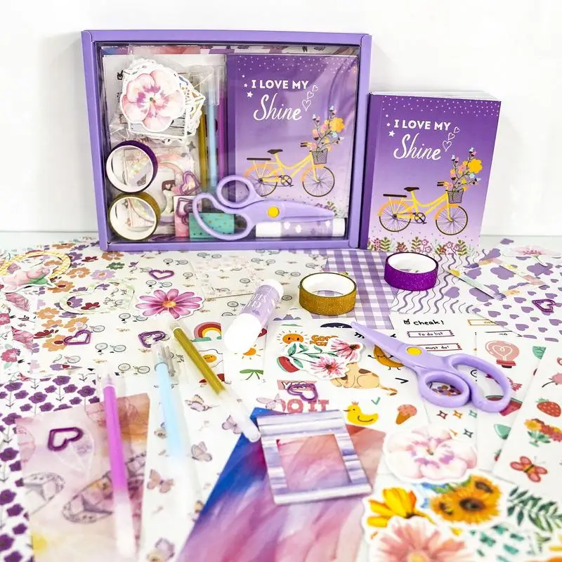 Journaling Art & Craft Kit สมุดภาพ Journaling Kit A6 น่ารักศิลปะและหัตถกรรมชุดศิลปะ Craft สําหรับ Tween เด็กวัยรุ่นวันเกิด