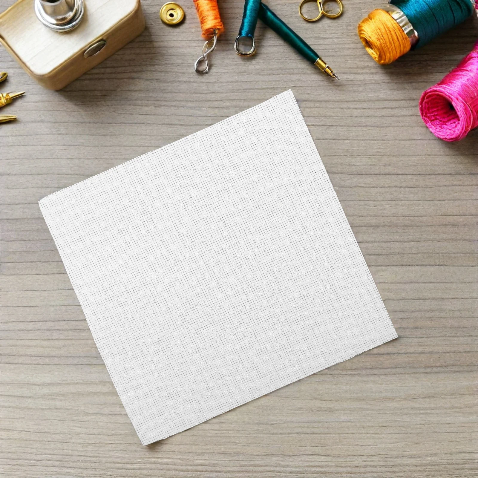 

15Pcs Embroidery Fabric White Linen Cross Stitching Fabric Sheet Small Square Mesh DIY Needlework Cloth for Sewing Crafts