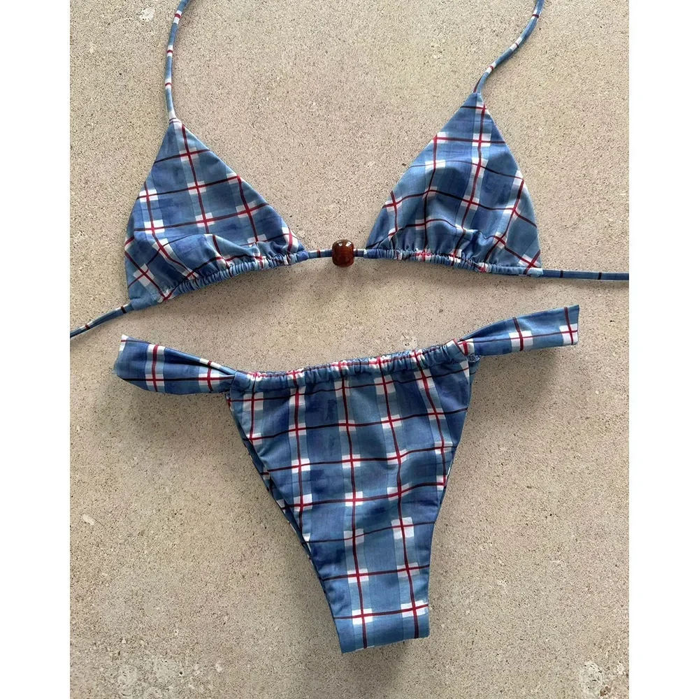 

2025 Sexy Women's Swimsuit 2-Piece Set Printed Lace-Up Bikini Swimming Suit Trajes De Baño for Women