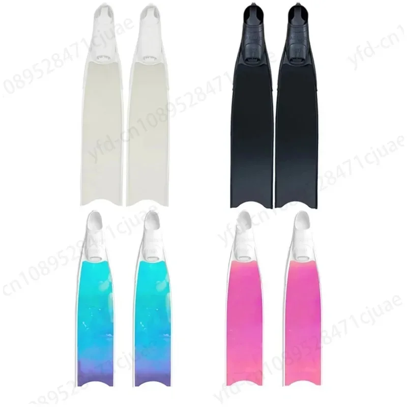 Personalized Pattern Transparent Glass Fiber Flipper Scuba Freediving Fins for Underwater Snorkeling Spearfishing Diving