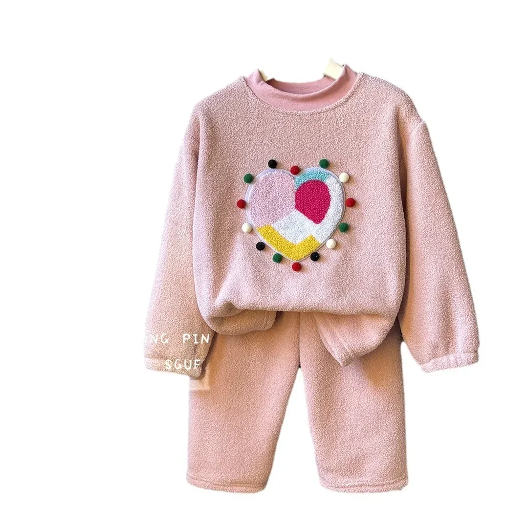 Otoño Invierno niños espesar cálido suave pijamas de lana bebés