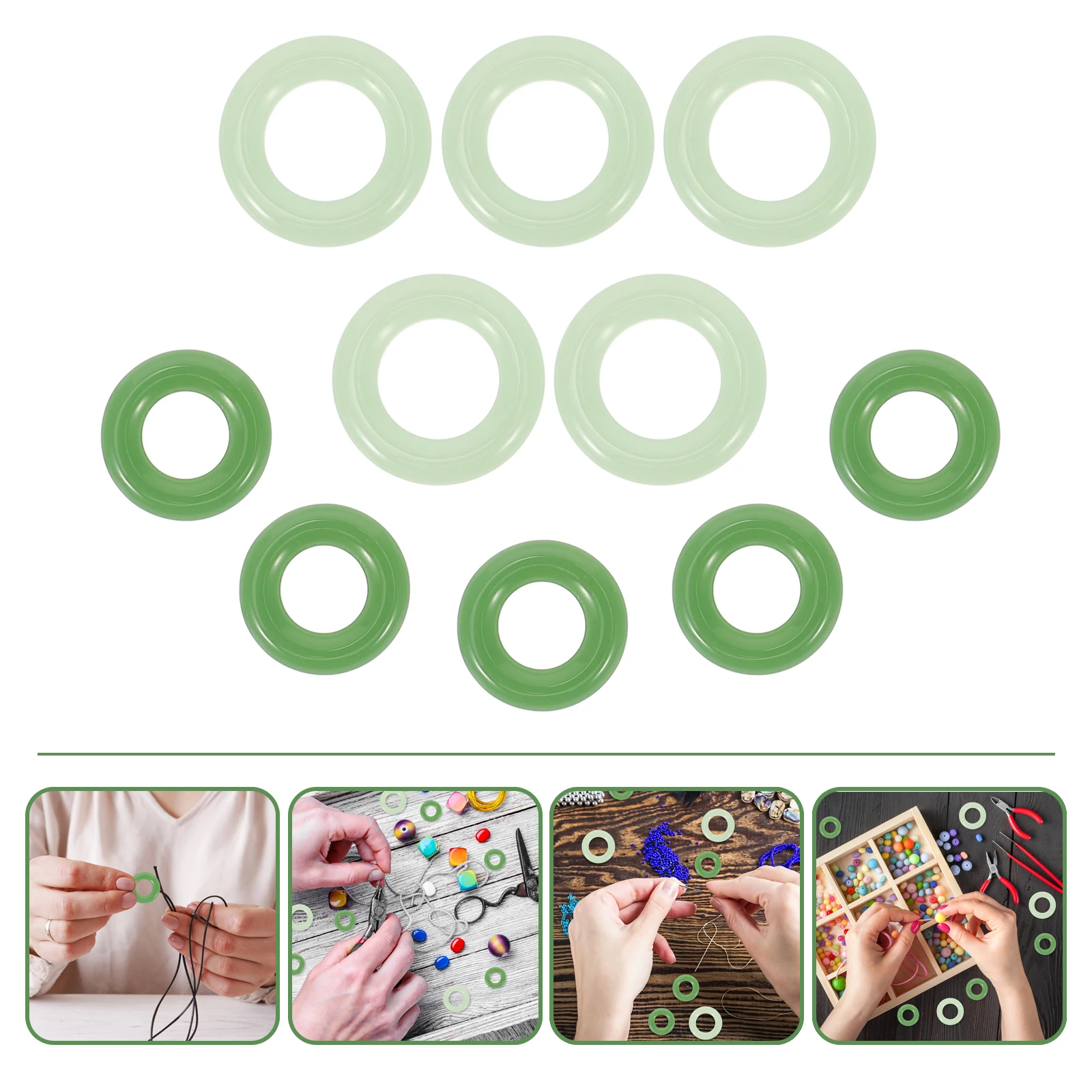 

10 Pcs Glass Running Ring Accessories The Jewelry Tassels Diy Rings for Women Finger Miss