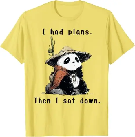 Ich hatte Pläne, dann setzte ich mich hin - Lazy Panda T-Shirt Y2k Niedlicher Lazy Panda Humor Süße Asiatische Ästhetik Kleidung Grafik-Schriftzug T-Shirt Geschenke – Detail 13