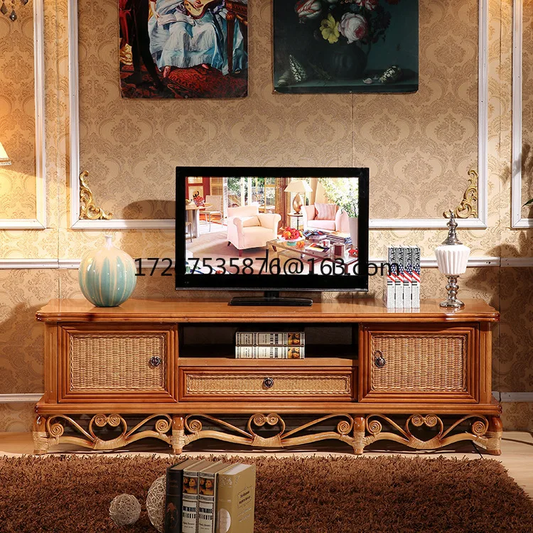 

Living room rattan TV cabinet, Indonesian rattan audio-visual cabinet combination, rattan wood floor cabinet TV cabinet