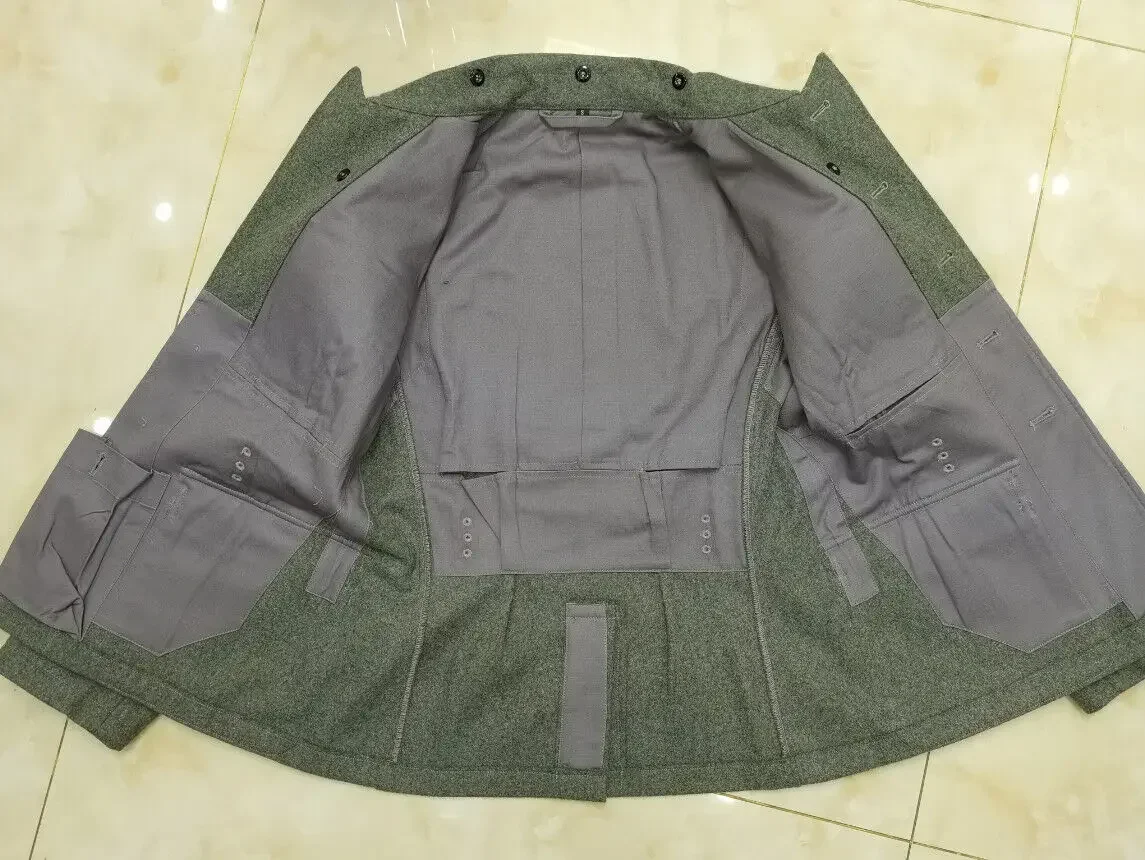 WW2 독일 EM M40 필드 그레이 그린 울 튜닉 & 바지 정장 군복