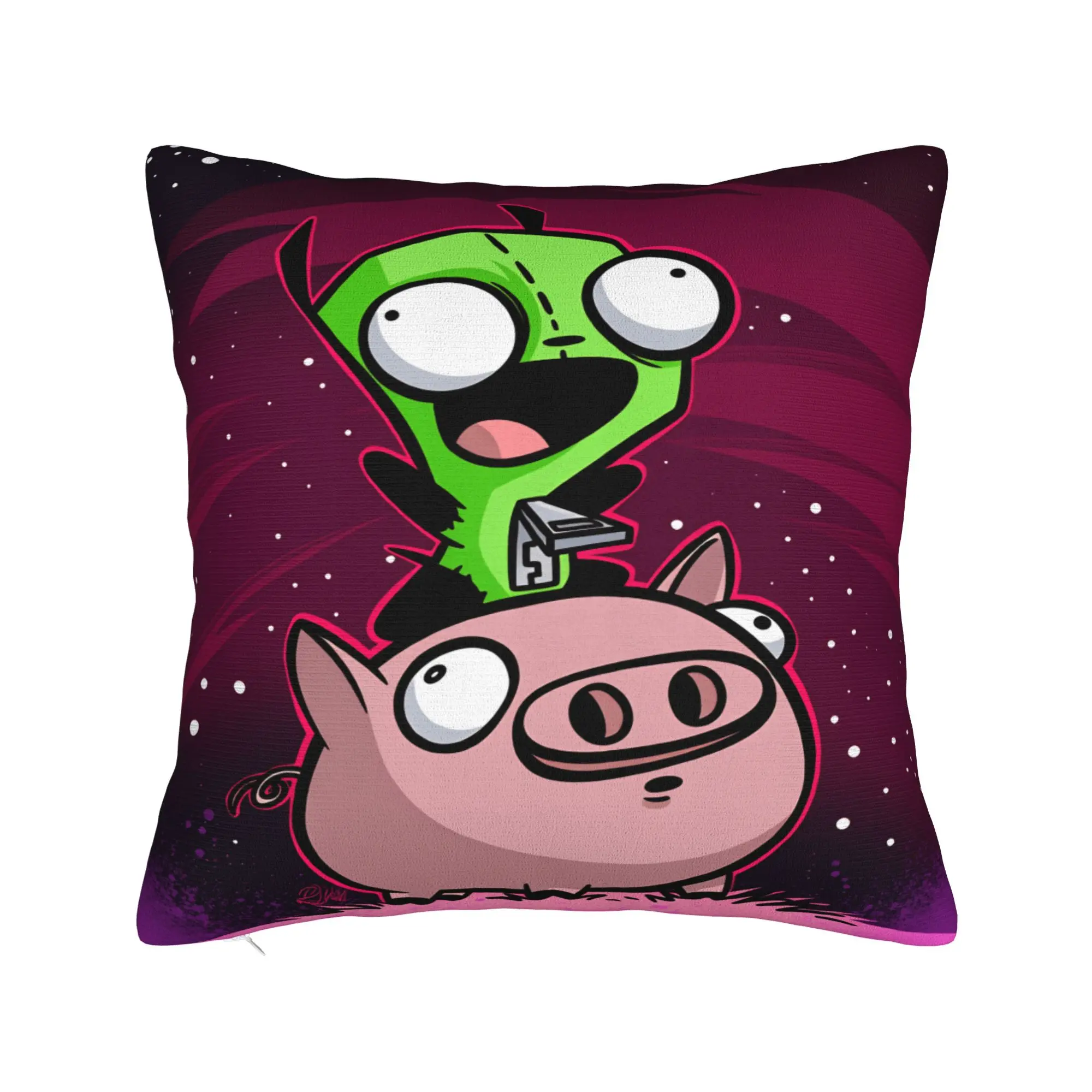 I-Invader ZIM Anime Pillow Cover  Square Cushion Cover Vintage Pillow Case For Living Room Chair