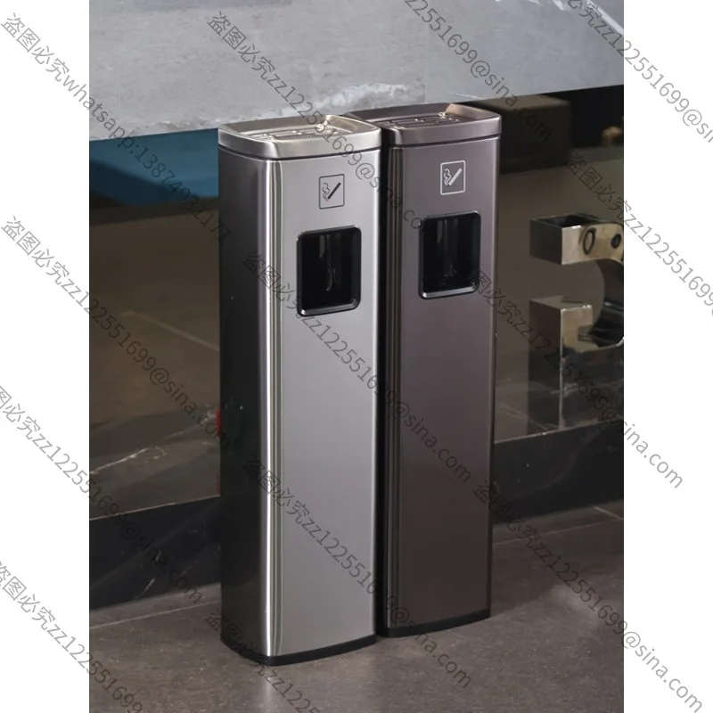 Applicable To Hotel LobbyCorridor Elevator Entrance SmokingArea Ashtray TrashCan Vertical Stainless Steel SmokeColumn Commercial