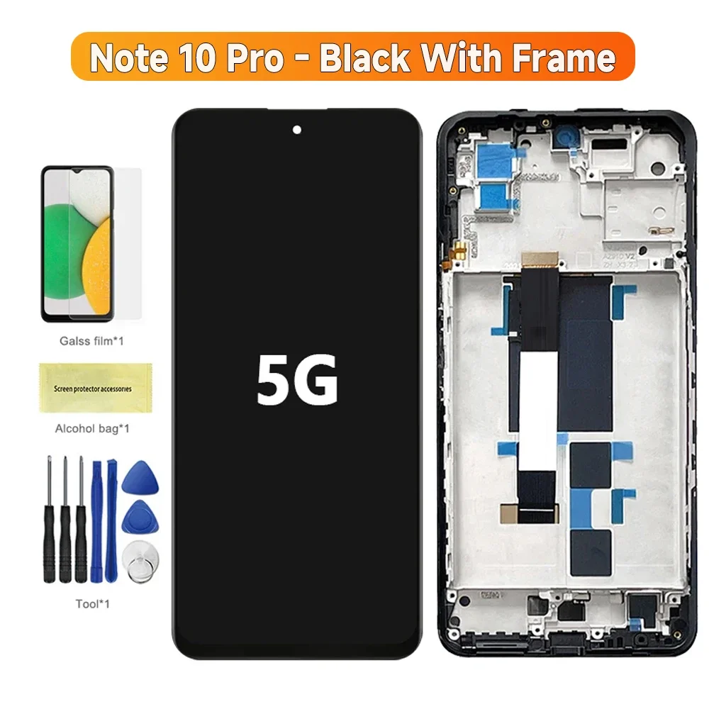 Tested AMOLED For Xiaomi Redmi Note 10 pro 4G LCD Display Screen Digitizer Assembly For Redmi Note 10 pro 5G LCD