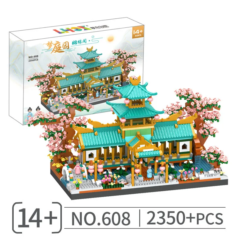 Architecture mythologique Micro Daimond bloc chine mariage pavillon figurines assemblage brique de construction jouets éducatifs Nanobrick