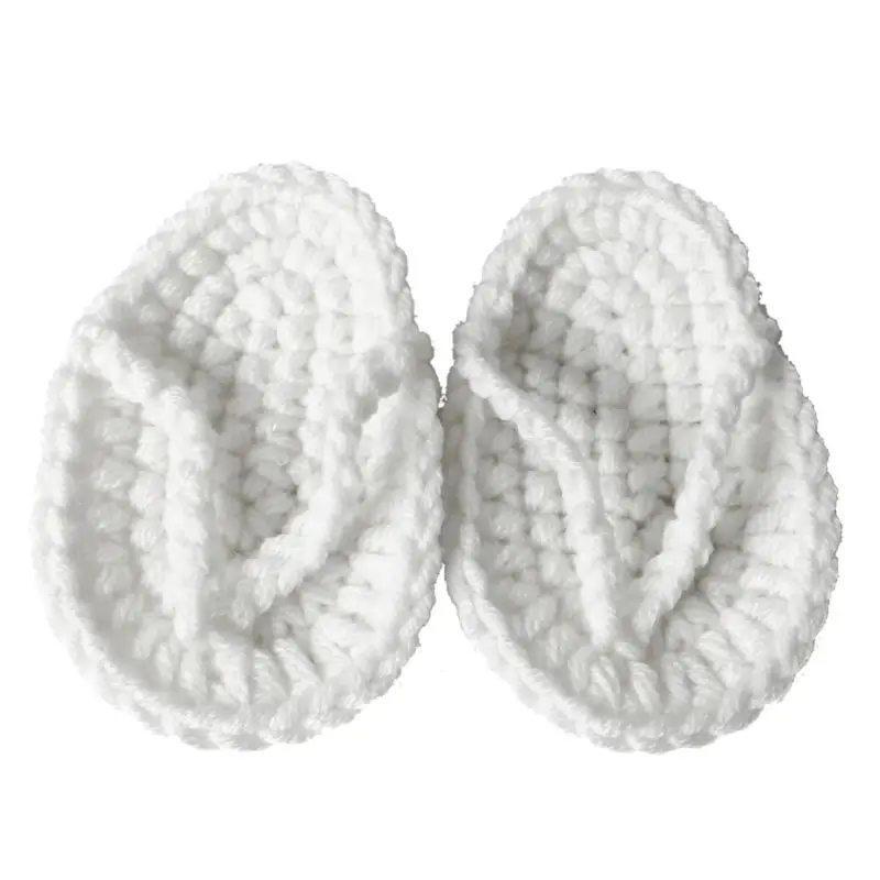 Solid Color Newborn Photography Props Mini Crocheted Babies Slippers Photo Shooting Hundred Days Infant Accessories