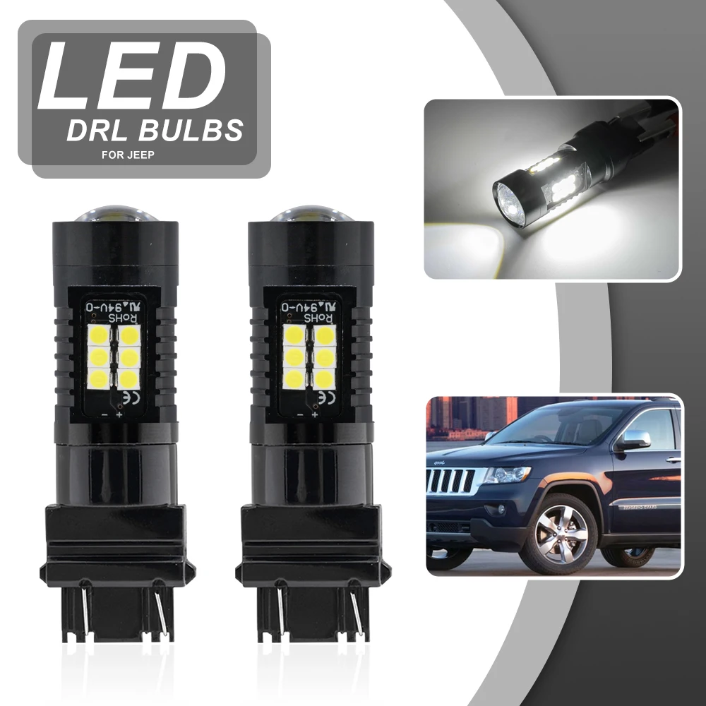 

Fits For Jeep Grand Cherokee 2011 2012 2013 3157 Led Daytime Running Light Bulbs P27/5W P27/7W T25 Auto DRL Lamp