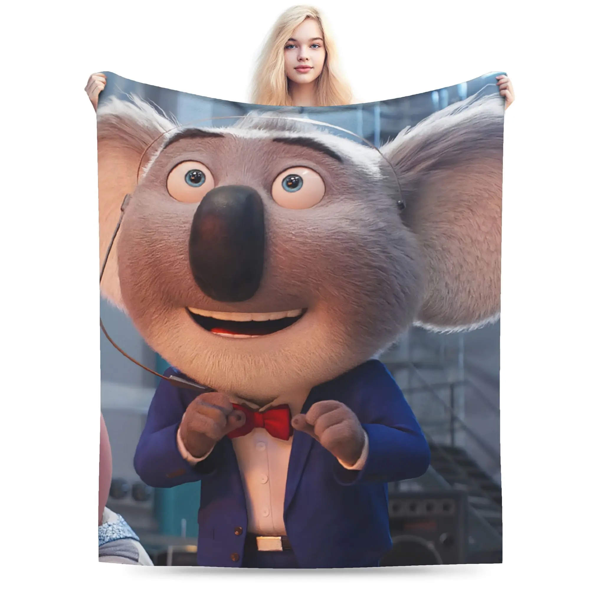 Sing 2 Movie Blanket Multiple Sizes Soft Fuzzy Plush  Throw Blankets for Sofa Couch and Bed