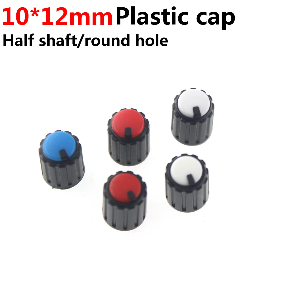 10PCS 10*12MM aluminum knob encoder sound card potentiometer red blue white fine inside hole 6mm volume amplifier metal cap