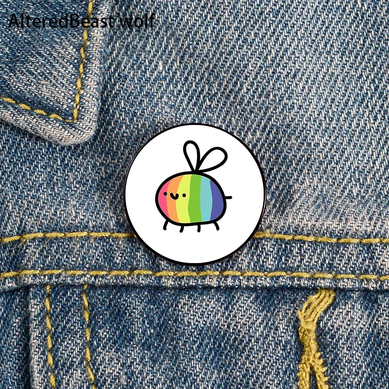 Non-Binary Butterfly Pin Custom cute Brooches Shirt Lapel teacher tote Bag backpacks Badge Cartoon gift brooches pins for women