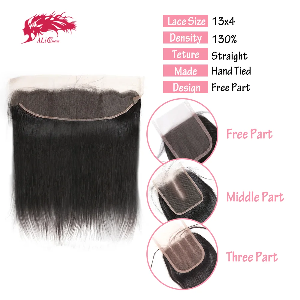 علي ملكة الشعر مستقيم 13x4 الدانتيل أمامي فقط 13x6 HD الدانتيل إغلاق شعر مستعار أمامي شعر الإنسان اللون الطبيعي قبل قطعها شعر ريمي #3