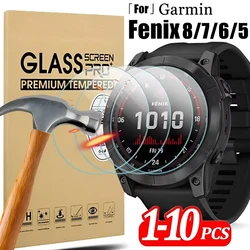 10-1 pz vetro temperato per Garmin Fenix 8 7S 7X 6S 6X Pro Sapphire 5 S pellicola Anti Scrach pellicola proteggi schermo HD per Garmin Fenix 6 7