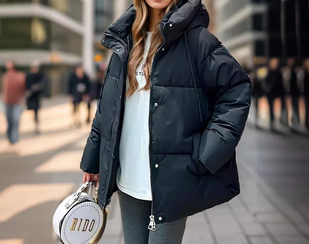 Popular Cotton Clothes for Women in Winter  New Cotton Clothes with Thick Hats and Fluffy Bread Jackets