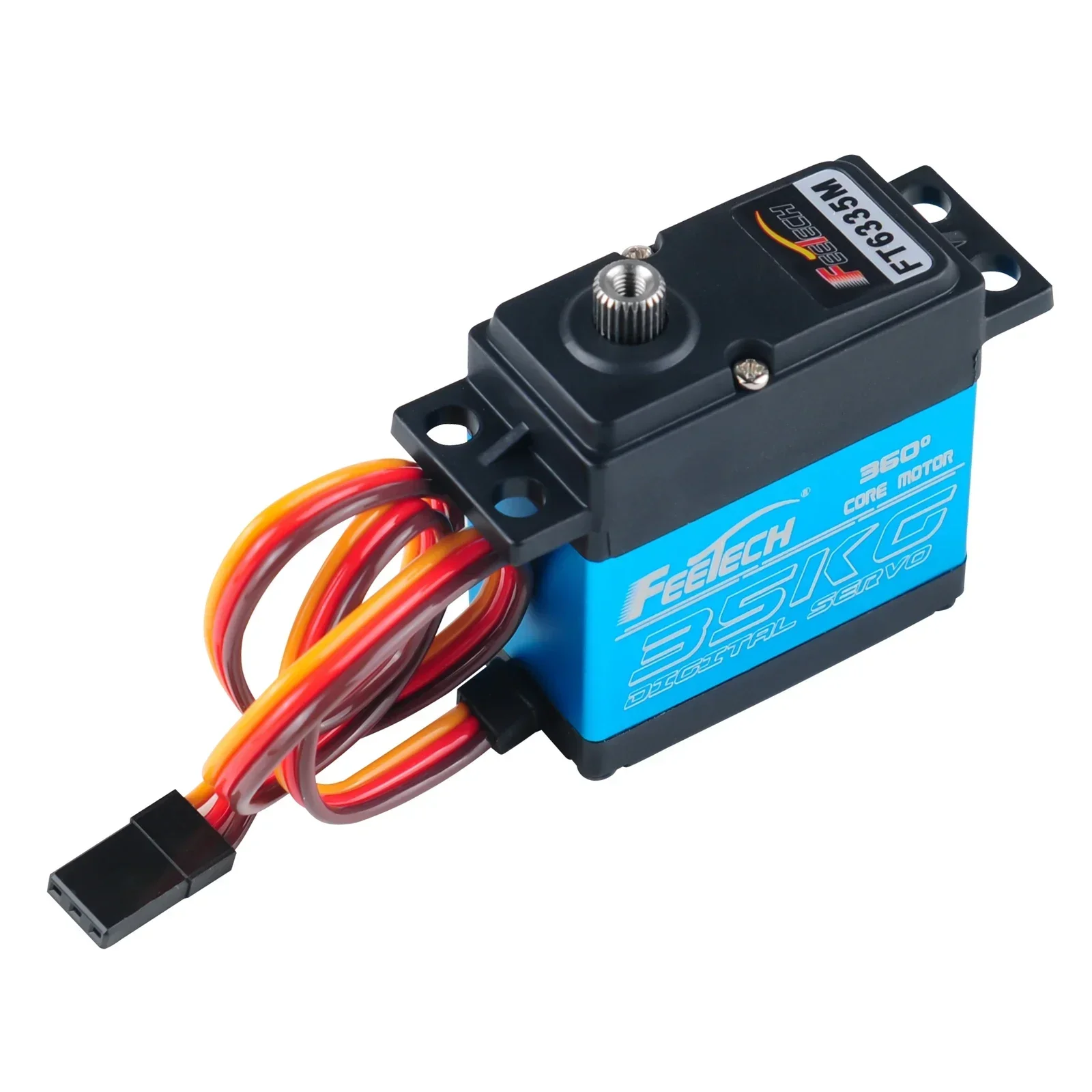 35KG FT6335M 360 Degree Digital Servo Motor 7.4V  Blue Aluminum Alloy Gear Servo With Metal Arm（1/2/4PCS）