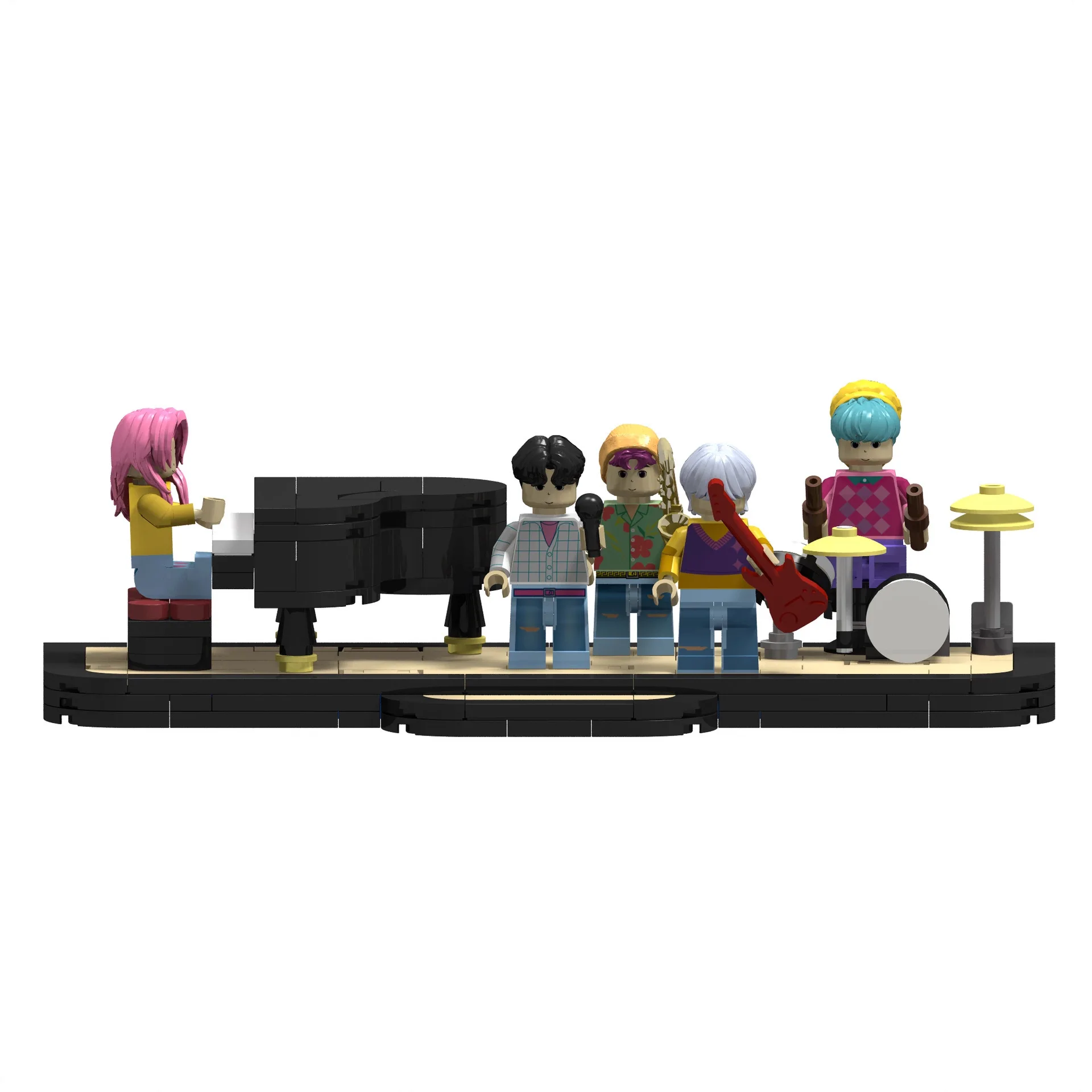 

2026 New KPop Demon Hunters: Surrounding Building Blocks, Toy Assembly, Piano Model, and Building Blocks