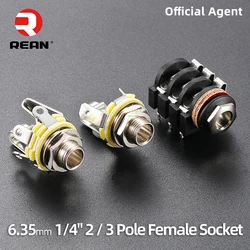 Neutrik's REAN Female Jack 6.35mm 1/4″2 3 Pole TS TRS Audio Mono Stereo Socket NYS215 PCB Sorder Microphone Connector