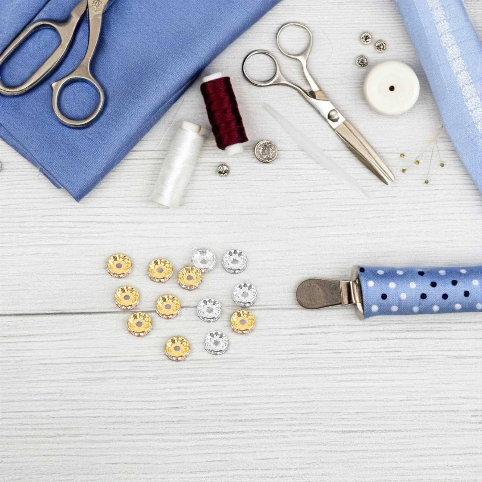 200 قطعة من خرز حجر الراين Rondelle خرز فضفاض متألق مقاس عالمي لصنع المجوهرات إكسسوارات قلادة القرط