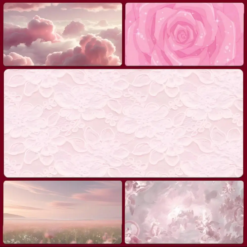 Soft Rose Pink-s Mouse Pad Large Gaming Mousepad with Stitched Edges Thickened Desk Mat PC