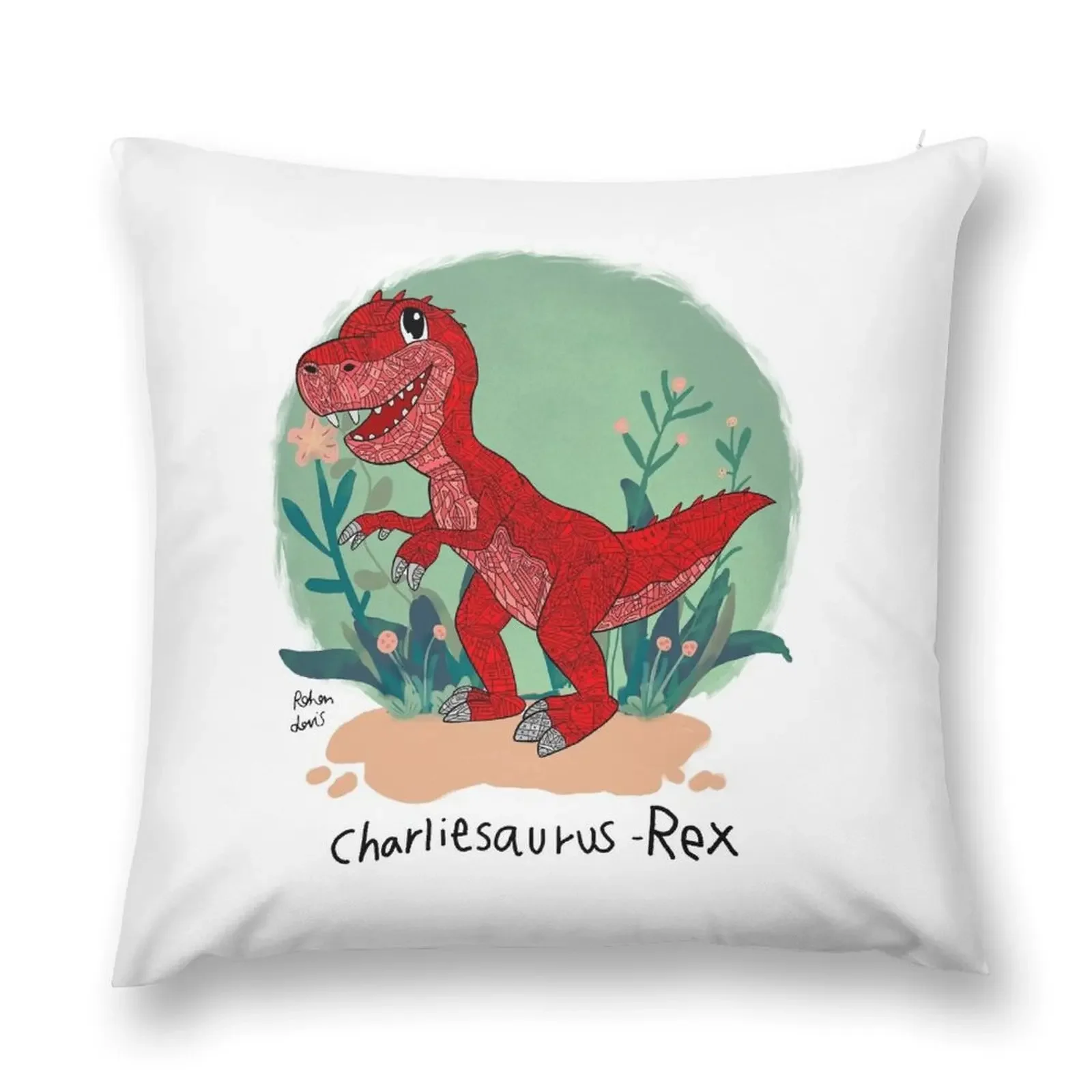 

Charliesaurus Rex Throw Pillow ornamental pillows for living room Elastic Cover For Sofa pillow