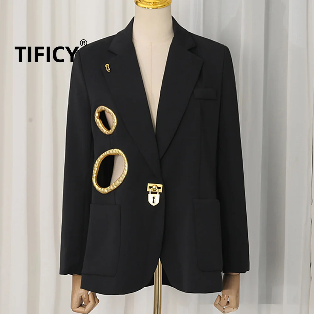 High Street Fashionable and Elegant Autumn Style Blazers Women's Versatile Temperament Waist Hugging Suit Women's Clothing