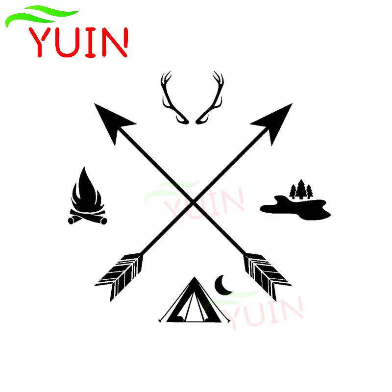 YUIN Car Sticker Hunter Camping Arrow Ethnic Style Decals Fashion PVC Body Decoration High Quality Waterproof Exquisite Decal