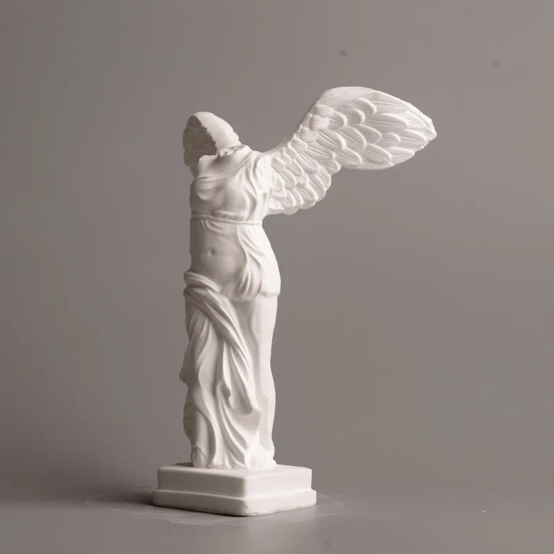 Nordic Modern Minimalist Vintage Goddess of Victory Sculpture Figure Sketch Small Head Ornament Plaster Statue Home Decor