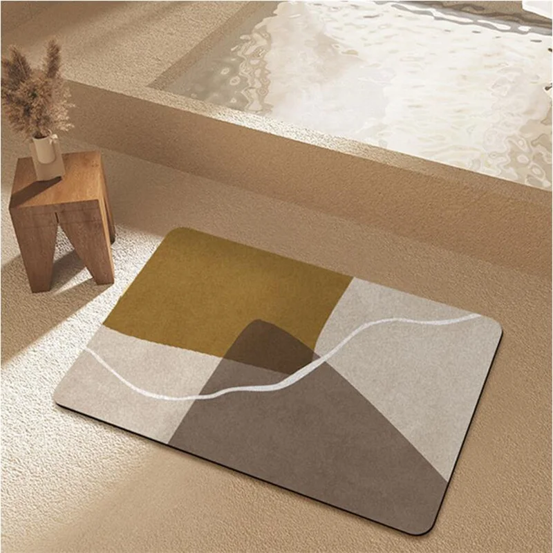 Nordic Luxury Diatomaceous Earth Floor Mat 60x40cm Absorbent Kitchen Bathroom Door Entrance Rug Foot Pad