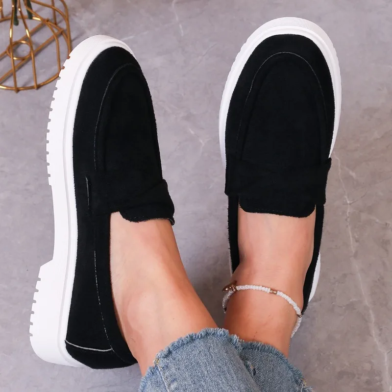 Chaussures pour femmes nouveau printemps sans lacet chaussures plates pour femmes semelle souple confort chaussures plates décontractées dames en plein air bout rond mocassins 2025