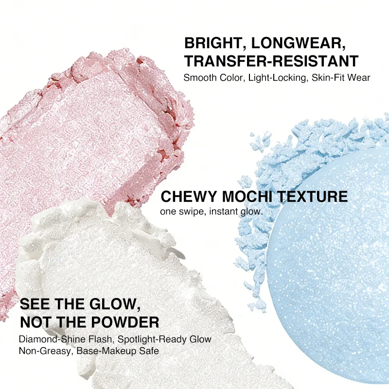 Glitter Highlighter Powder Star Shine Face Highlight Shimmer Metallic Luster Portable Compact Makeup