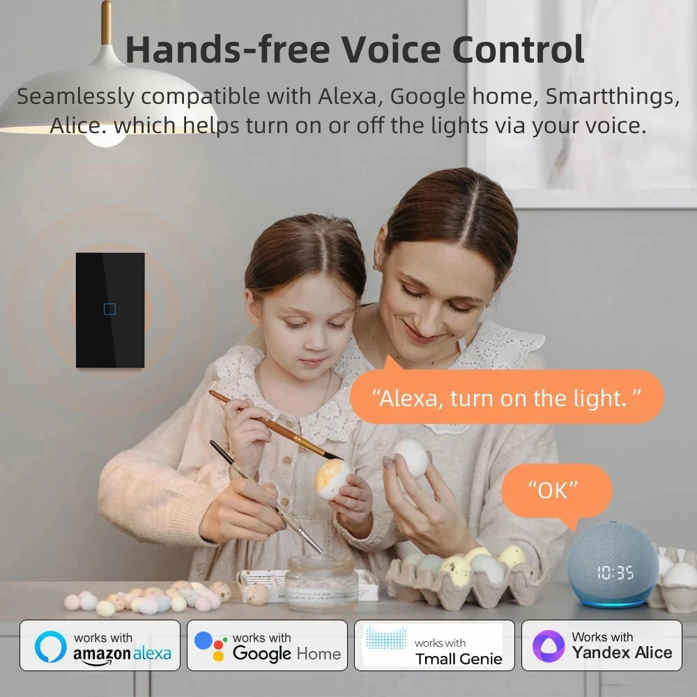 LiwoKit Wifi EWelink App Smart Switch US Smart Wall Light Switch with Neutral Wire Required Work with Google Home Alexa