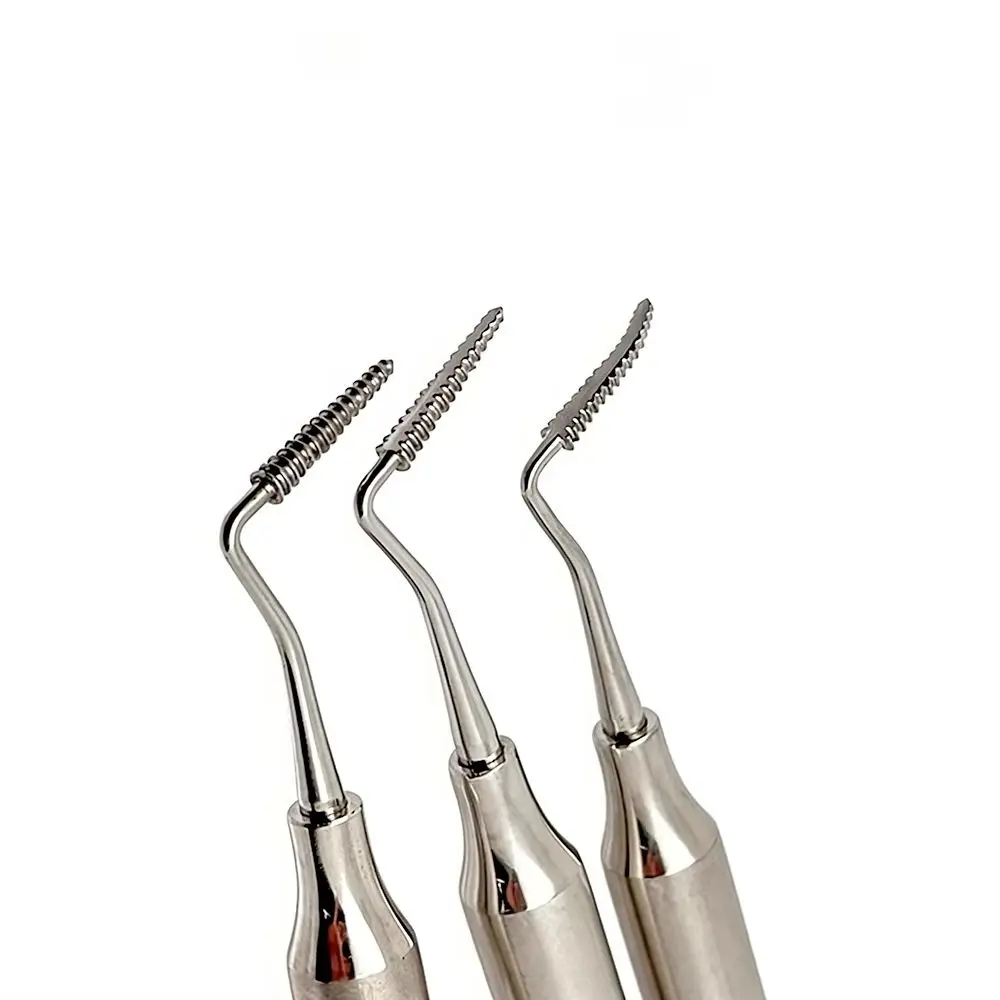 3Pcs/set Dental Periodontal Bone File Double Ends Stainless Steel Autoclavable Perio Surface Instrument Tool